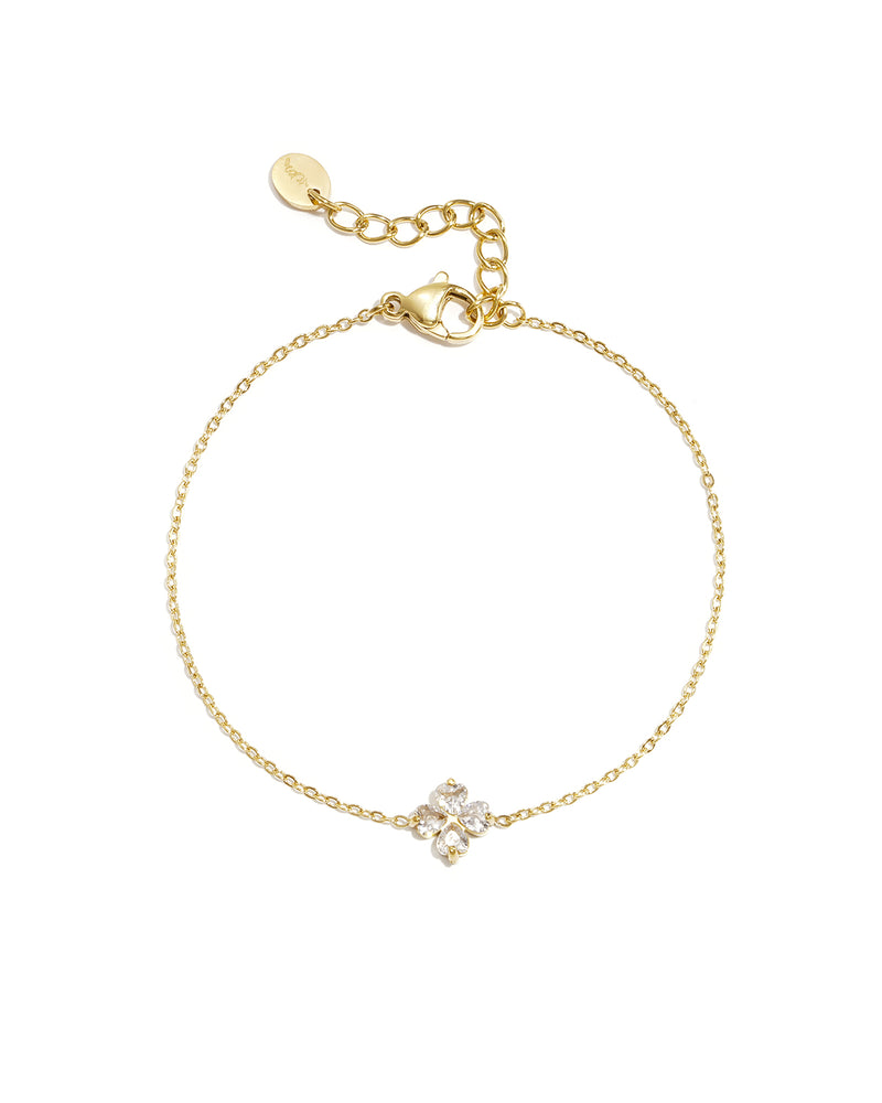 Bracelet Trèfle Doré & Zircons