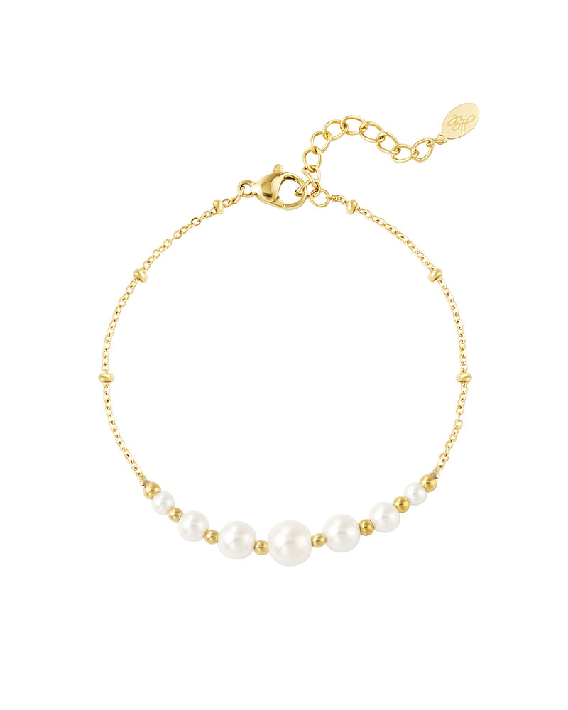 Bracelet Perles & Chaîne Dorée