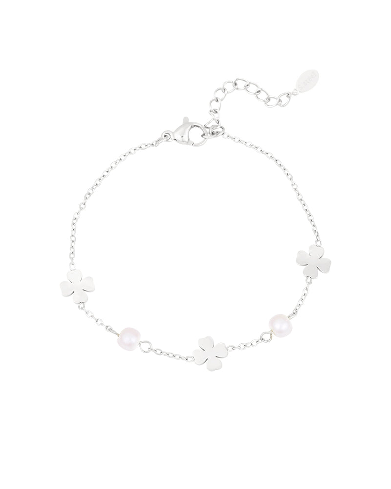 Bracelet Trèfles & Perles Dorées
