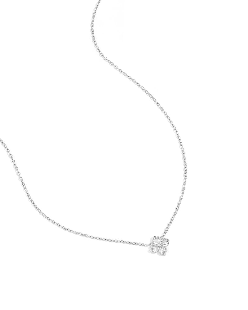 Collier Trèfle & Zircons Dorés