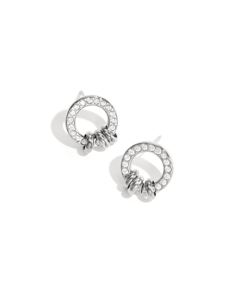 Puces Cercle Doré & Zircons Scintillants