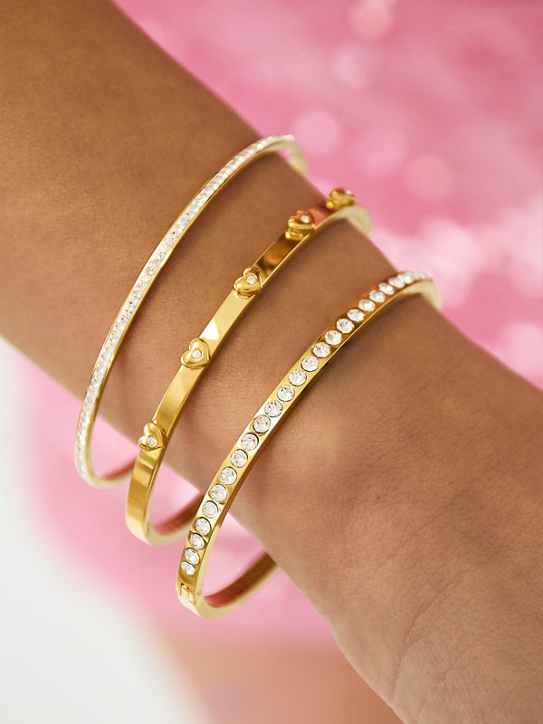 Jonc Doré & Strass — Bracelet Élégance