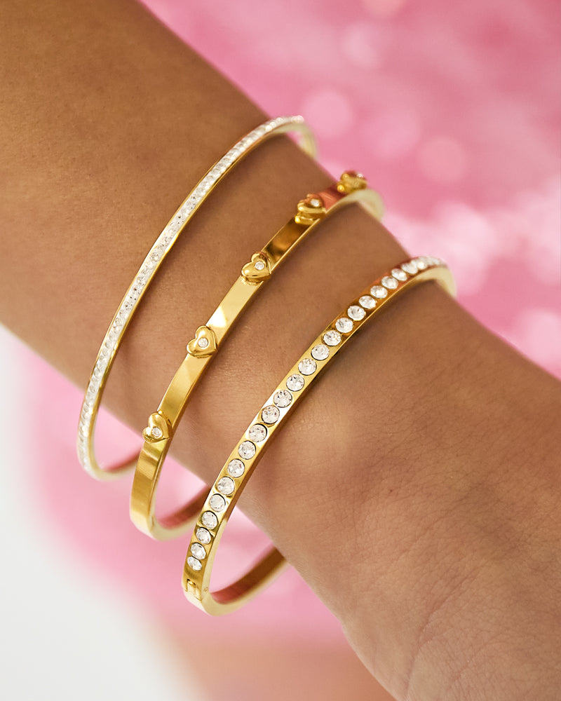 Jonc Doré & Strass — Bracelet Élégance