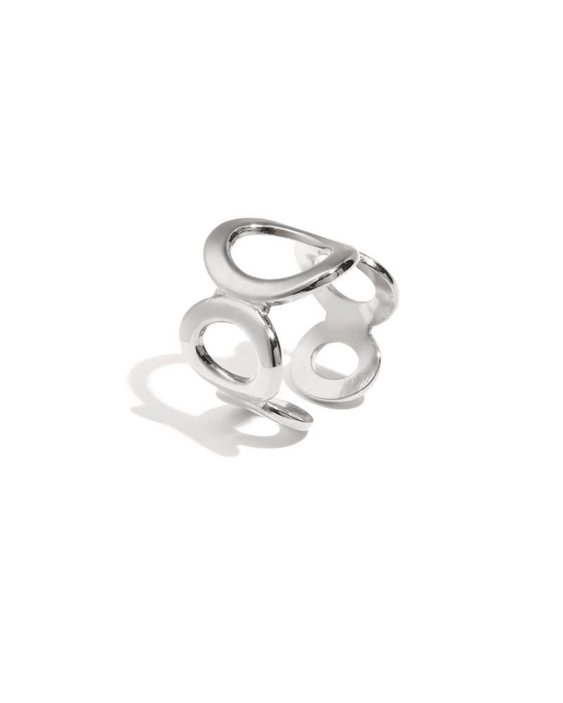 Bague Cercles Ouverts Dorée — Statement